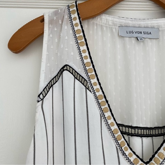 LUG VON SIGA Striped Asymmetrical Tunic Dress Top size 38 - Picture 5 of 11